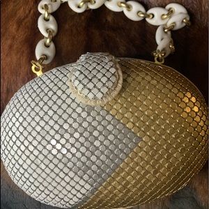 VINTAGE WHITE/GOLD/SILVER BAG